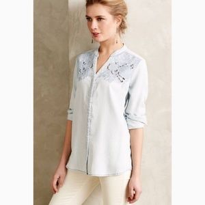 Anthropologie Holding Horses Sliced Chambray Top